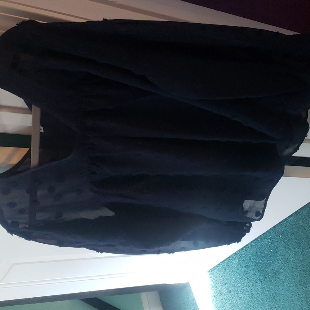 EUC Y2K Woman's Sheer peplem top, name cut-out,  size M